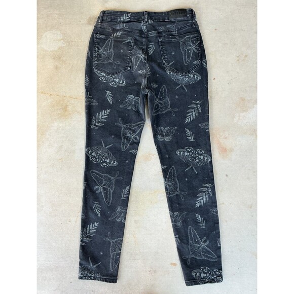 Disturbia Women's Jeans 30" /US 8 Callopistria Moth Print Goth Grunge High Waist - Picture 6 of 14